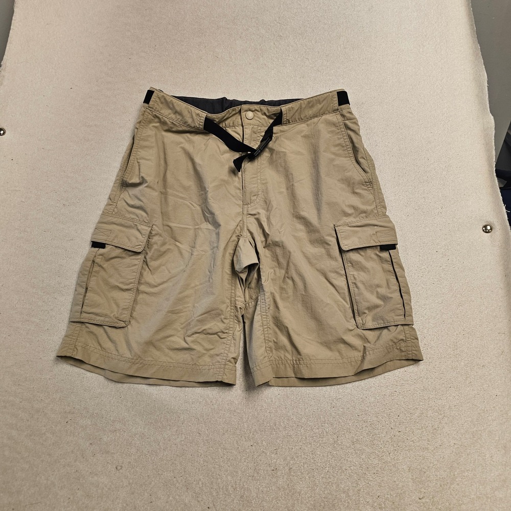 Eastern Mountain Sports EMS Mens Tan Cargo Hiking Shorts Size 32 Belted Khaki